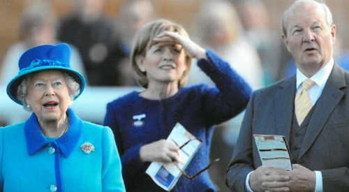 Simon Knapp with the Queen and Madeleine Lloyd Webber